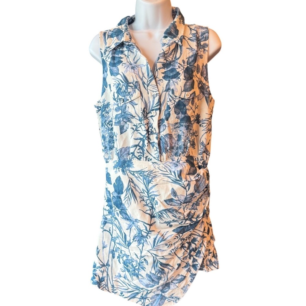 Fashion Nova In Love With Italy Blue Toile Romper Women's Sz Large NEW With Tag